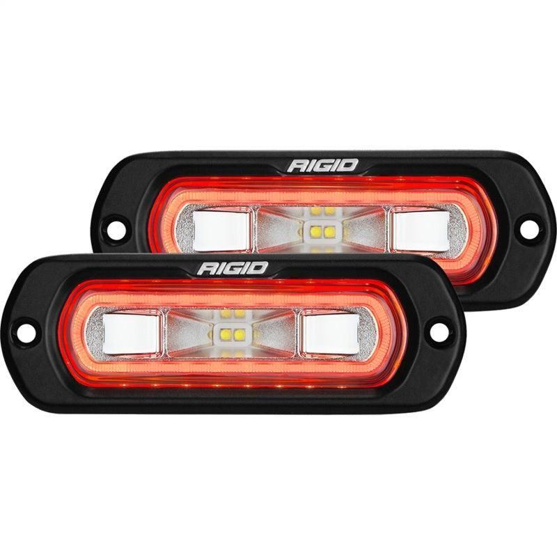 Rigid Industries SR-L Series Flush Mount LED Spreader Pair w/ Red Halo - Universal - SMINKpower Performance Parts RIG53222 Rigid Industries