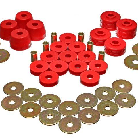 Energy Suspension Body Mount Bushing Sets - Red-Bushing Kits-Energy Suspension-ENG5.4102R-SMINKpower Performance Parts