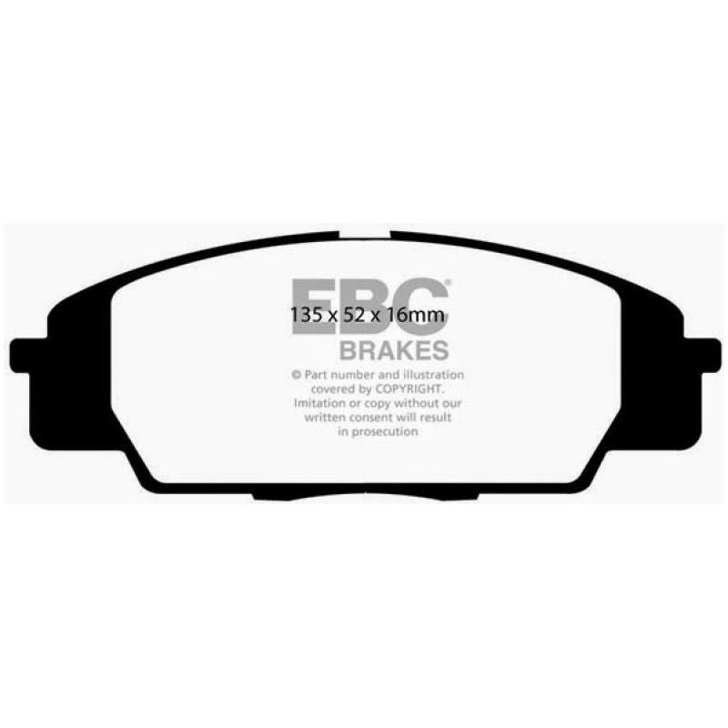 EBC 07-11 Acura CSX (Canada) 2.0 Type S Yellowstuff Front Brake Pads-Brake Pads - Performance-EBC-EBCDP41254R-SMINKpower Performance Parts