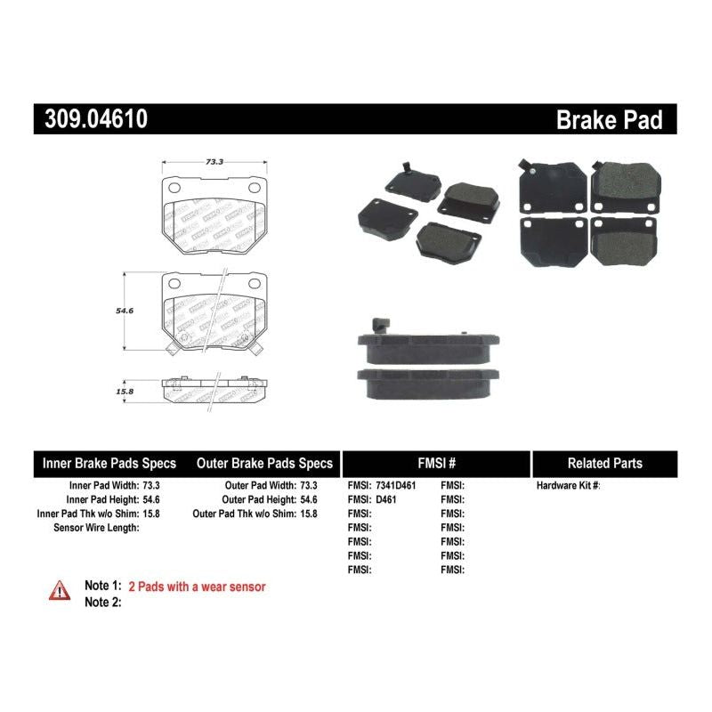 StopTech Performance 06-07 WRX Rear Brake Pads-Brake Pads - Performance-Stoptech-STO309.04610-SMINKpower Performance Parts