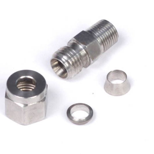 Haltech 1/4in Stainless Compression 1/8in NPT Thread Fitting Kit (Incl Nut & Ferrule) - SMINKpower Performance Parts HALHT-010813 Haltech