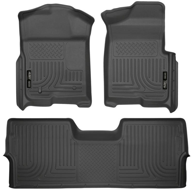 Husky Liners 09-12 Ford F-150 Super Crew Cab WeatherBeater Combo Black Floor Liners-Floor Mats - Rubber-Husky Liners-HSL98331-SMINKpower Performance Parts