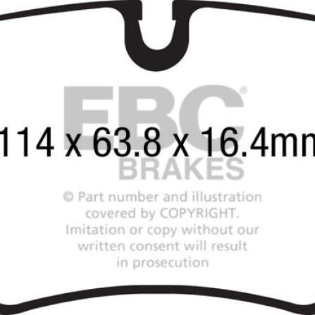 EBC 14+ Jaguar F-Type (Cast Iron Rotors Only) 5.0 Supercharged (490) Redstuff Rear Brake Pads-Brake Pads - Performance-EBC-EBCDP32192C-SMINKpower Performance Parts