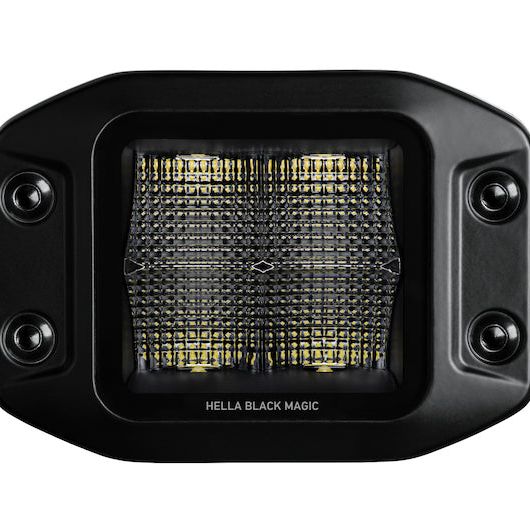 Hella Universal Black Magic 3.2in L.E.D. Cube Kit - Flood Beam (Flush Mount) - SMINKpower Performance Parts HELLA358176831 Hella