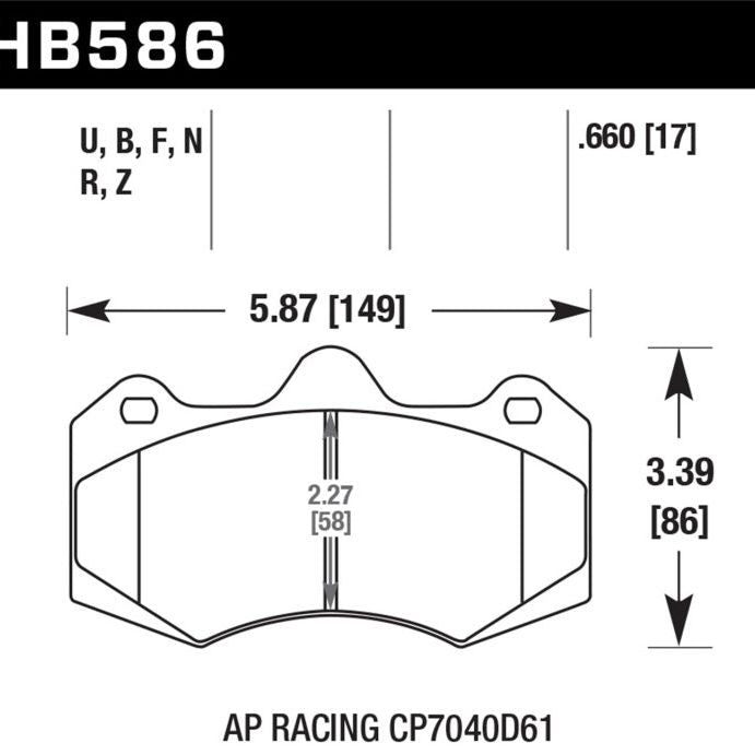 Hawk AP Racing CP7040 DTC-70 Race Brake Pads - SMINKpower Performance Parts HAWKHB586U.660 Hawk Performance