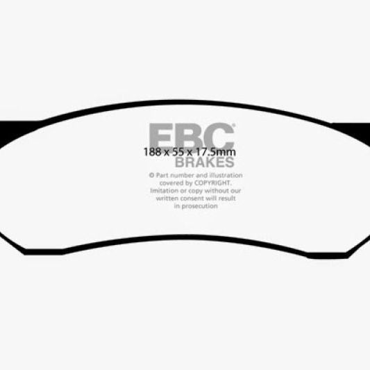 EBC 00-01 Dodge Ram 1500 (4WD) Pick-up 3.9 Extra Duty Front Brake Pads-Brake Pads - Performance-EBC-EBCED91267-SMINKpower Performance Parts