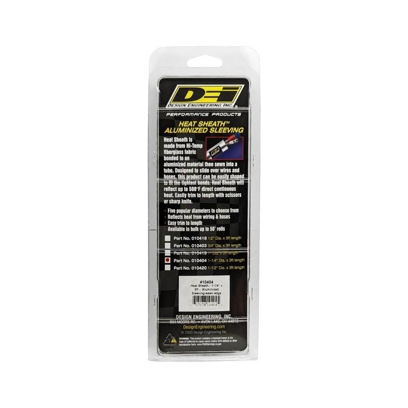 DEI Heat Sheath 1-1/4in I.D. x 3ft - Aluminized Sleeving - Sewn Edge - SMINKpower Performance Parts DEI10404 DEI