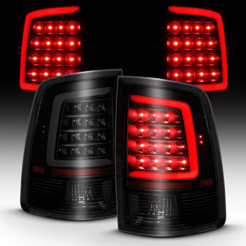 ANZO 2009-2018 Dodge Ram 1500 LED Taillight Plank Style Black w/Smoke Lens-Tail Lights-ANZO-ANZ311319-SMINKpower Performance Parts