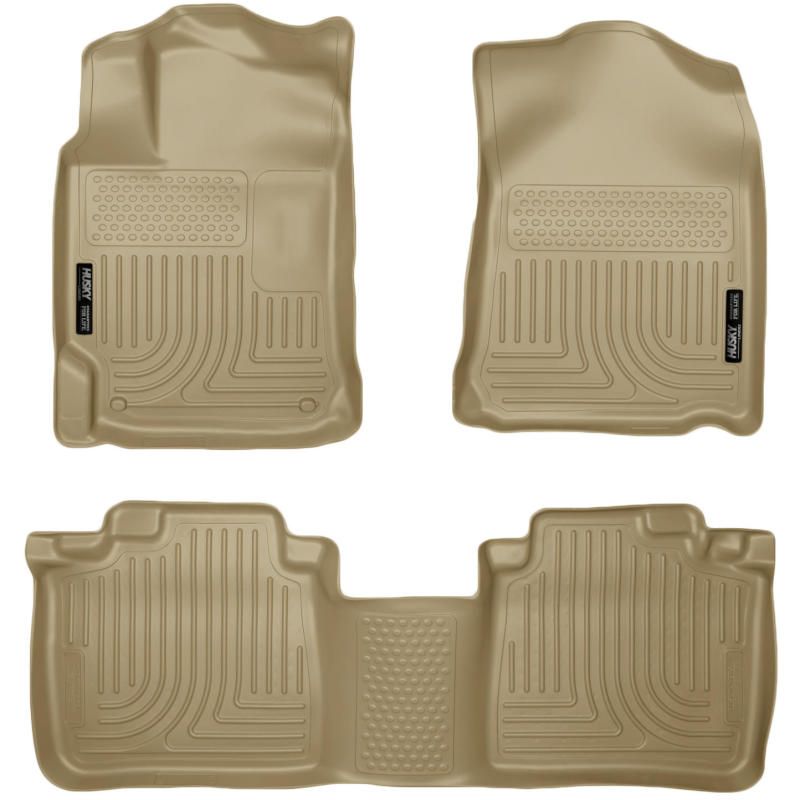 Husky Liners 10-13 Lexus RX350/RX450h WeatherBeater Tan Front & 2nd Seat Floor Liners-Floor Mats - Rubber-Husky Liners-HSL99553-SMINKpower Performance Parts