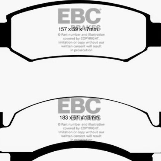 EBC 76-77 Ford Bronco 3.3 Greenstuff Front Brake Pads-Brake Pads - Performance-EBC-EBCDP61261-SMINKpower Performance Parts