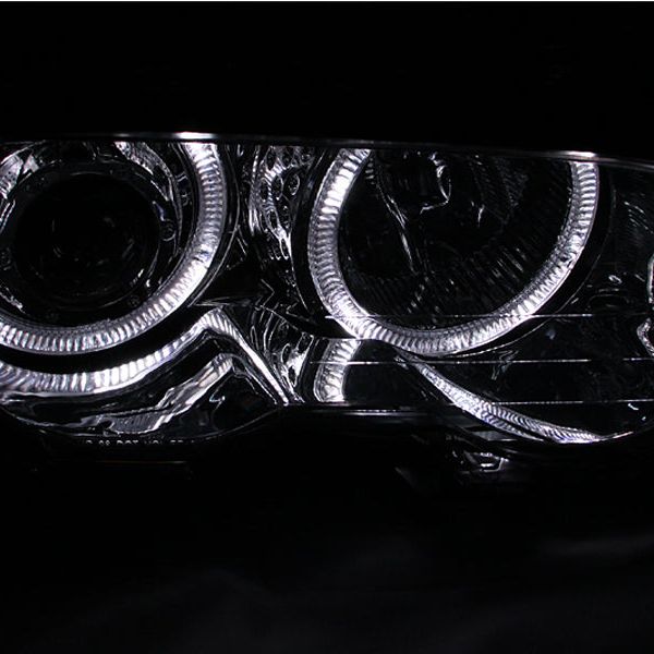 ANZO 2000-2003 BMW 3 Series E46 Projector Headlights w/ Halo Chrome-Headlights-ANZO-ANZ121268-SMINKpower Performance Parts