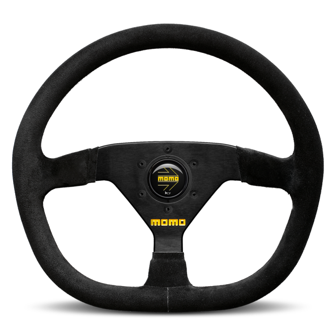 Momo MOD88 Steering Wheel 320 mm -  Black Suede/Black Spokes - momo-mod88-steering-wheel-320-mm-black-suede-black-spokes