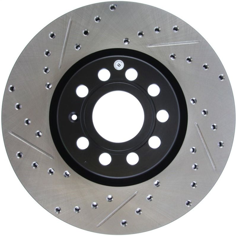 StopTech Slotted & Drilled Sport Brake Rotor-Brake Rotors - Slot & Drilled-Stoptech-STO127.33098R-SMINKpower Performance Parts