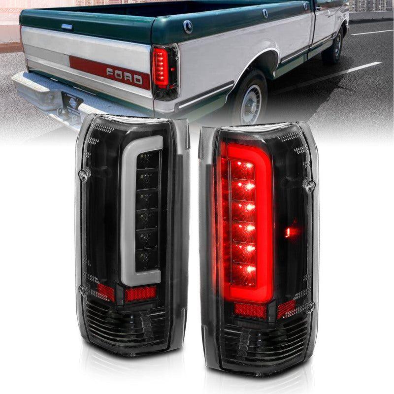 ANZO 1987-1996 Ford F-150 LED Taillights Black Housing Clear Lens (Pair)-Tail Lights-ANZO-ANZ311350-SMINKpower Performance Parts