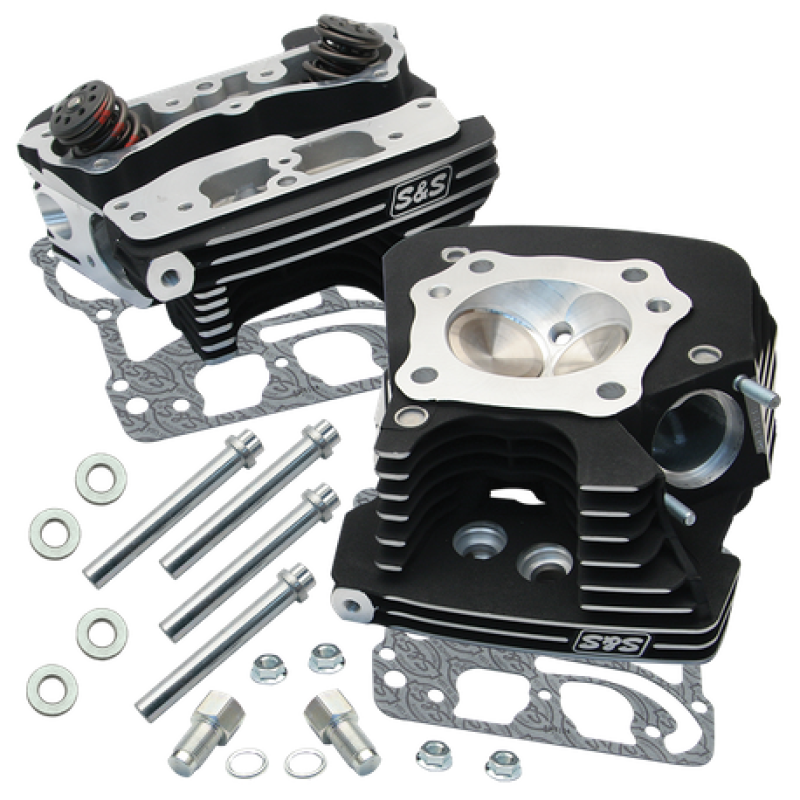 S&S Cycle 99-05 BT Super Stock 89cc Cylinder Head Kit - Black Wrinkle-Heads-S&S Cycle-SSC90-1106-SMINKpower Performance Parts
