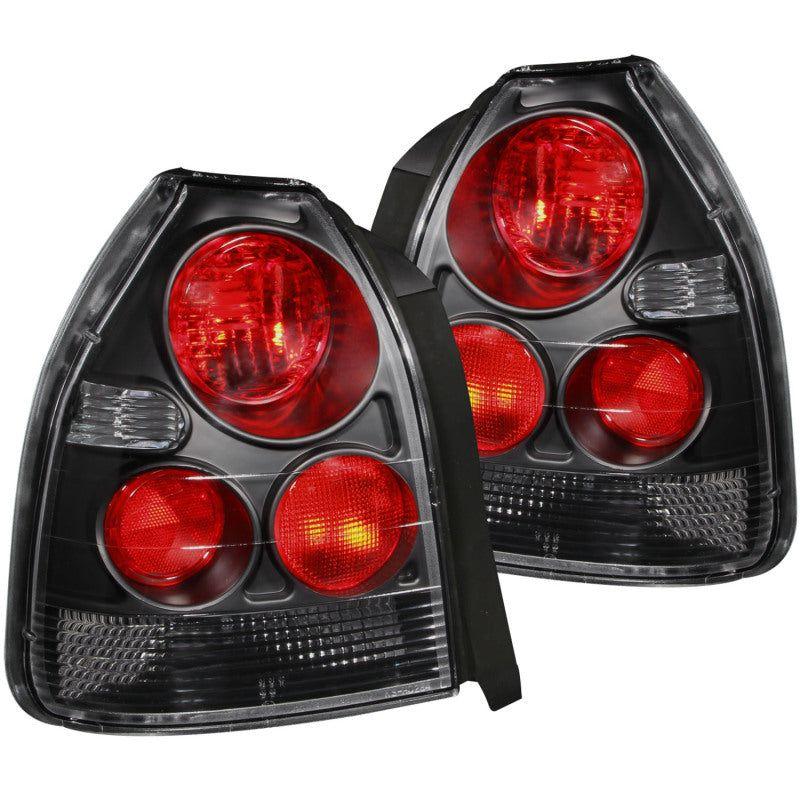 ANZO 1996-2000 Honda Civic Taillights Black-Tail Lights-ANZO-ANZ221065-SMINKpower Performance Parts