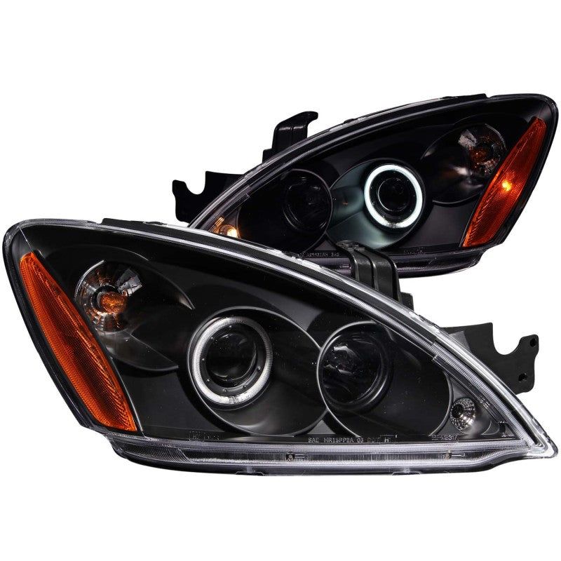 ANZO 2004-2007 Mitsubishi Lancer Projector Headlights w/ Halo Black (CCFL)-Headlights-ANZO-ANZ121102-SMINKpower Performance Parts