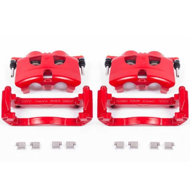 Power Stop 12-19 Ford F-150 Front Red Calipers w/Brackets - Pair-Brake Calipers - Perf-PowerStop-PSBS5404-SMINKpower Performance Parts