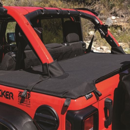 Rampage 2018-2022 Jeep Wrangler(JL) 4-Door Tonneau Cover w/ Tailgate Bar Kit - Black Diamond-Soft Tops-Rampage-RAM741036-SMINKpower Performance Parts