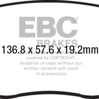 EBC 14-17 Fiat 500 Redstuff Ceramic Low Dust Front Brake Pads-Brake Pads - Performance-EBC-EBCDP32212C-SMINKpower Performance Parts