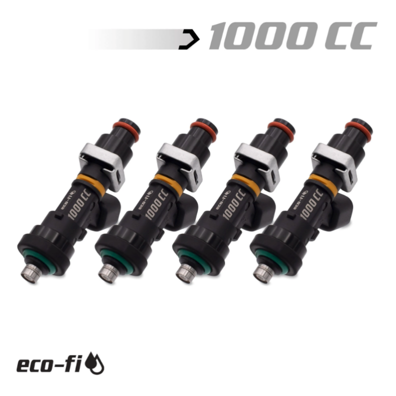 BLOX Racing Eco-Fi Street Injectors 1000cc/min w/1in Adapter Honda B/D/H Series (Set of 4)-Fuel Injectors - Single-BLOX Racing-BLOBXEF-04914.11.B-1000-4-SMINKpower Performance Parts