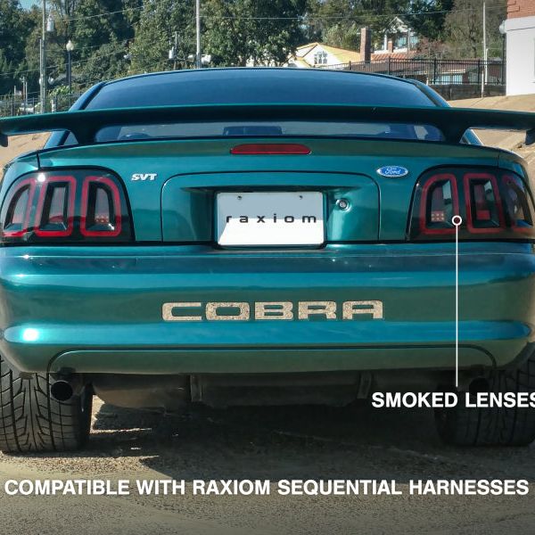 Raxiom 96-98 Ford Mustang Icon LED Tail Lights- Black Housing (Smoked Lens) - SMINKpower Performance Parts RAX389876 Raxiom