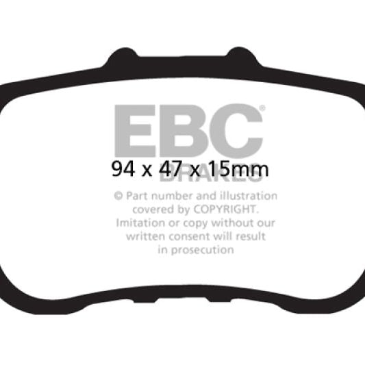 EBC 09-14 Acura TSX 2.4 Greenstuff Rear Brake Pads-Brake Pads - Performance-EBC-EBCDP21987-SMINKpower Performance Parts
