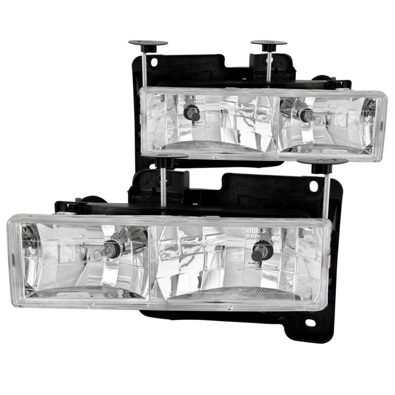 ANZO 1988-1998 Chevrolet C1500 Crystal Headlights Chrome-Headlights-ANZO-ANZ111004-SMINKpower Performance Parts