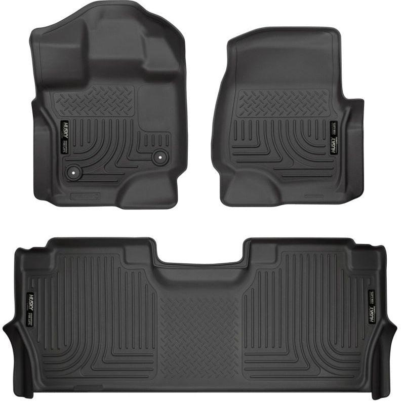 Husky Liners 21-24 Ford F-150 SuperCrew Weatherbeater Black Front & 2nd Seat Floor Liners - SMINKpower Performance Parts HSL94121 Husky Liners