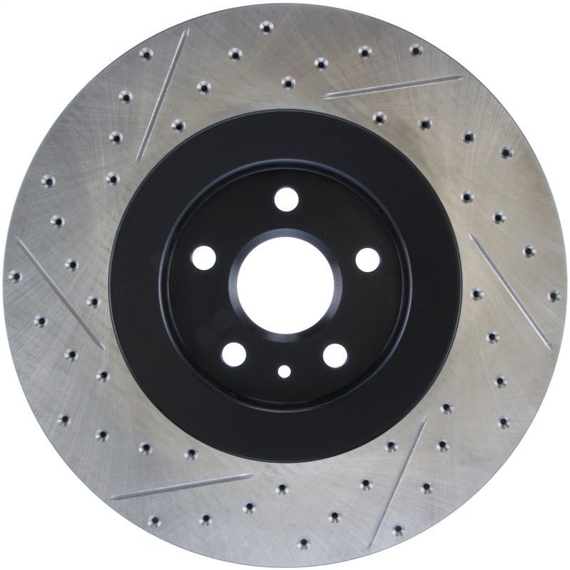StopTech Drilled & Slotted Left Sport Brake Rotor for 2009 Cadillac CTS-V-Brake Rotors - Slot & Drilled-Stoptech-STO127.62128L-SMINKpower Performance Parts