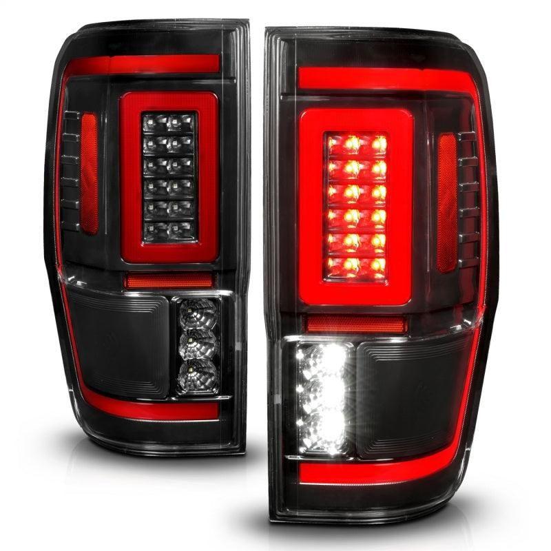 ANZO 19-22 Ford Ranger Full LED Taillights w/ Lightbar Sequential Signal Black Housing/Clear Lens - SMINKpower Performance Parts ANZ311446 ANZO