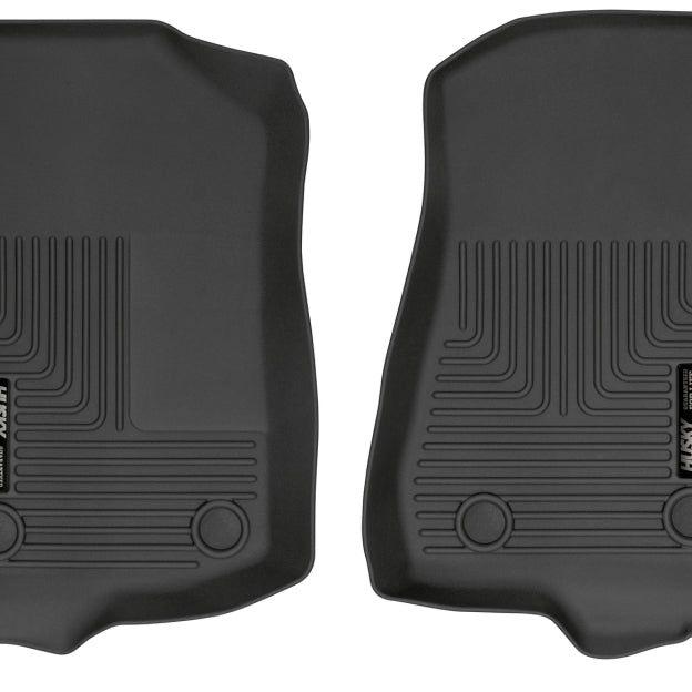 Husky Liners 19-24 Jeep Wrangler JL/JLU WeatherBeater Front Row Black Floor Liners-Floor Mats - Rubber-Husky Liners-HSL13021-SMINKpower Performance Parts