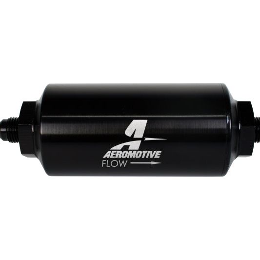Aeromotive In-Line Filter - (AN-6 Male) 10 Micron Microglass Element Bright Dip Black Finish-Fuel Filters-Aeromotive-AER12345-SMINKpower Performance Parts