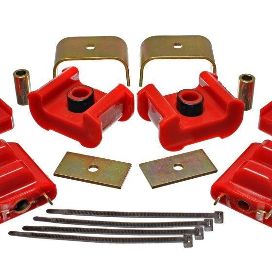 Energy Suspension 73-84 K5 Blazer 4WD Fullsize Red Complete Motor&Trans Mount Set Zinc Finish-Bushing Kits-Energy Suspension-ENG3.1124R-SMINKpower Performance Parts