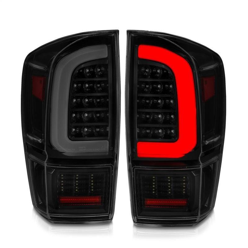 ANZO 16-21 Toyota Tacoma LED Tail Lights - w/ Light Bar Sequential Black Housing & Smoke Lens - SMINKpower Performance Parts ANZ311401 ANZO