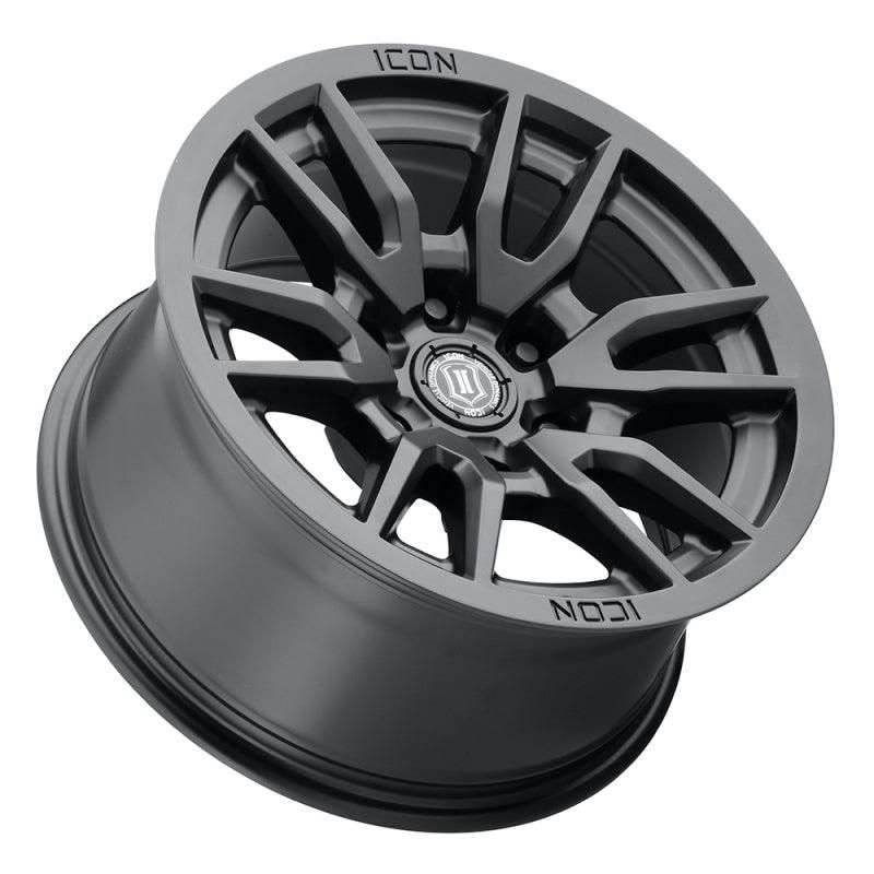 ICON Vector 6 17x8.5 6x135 6mm Offset 5in BS 87.1mm Bore Satin Black Wheel - SMINKpower Performance Parts ICO2417856350SB ICON