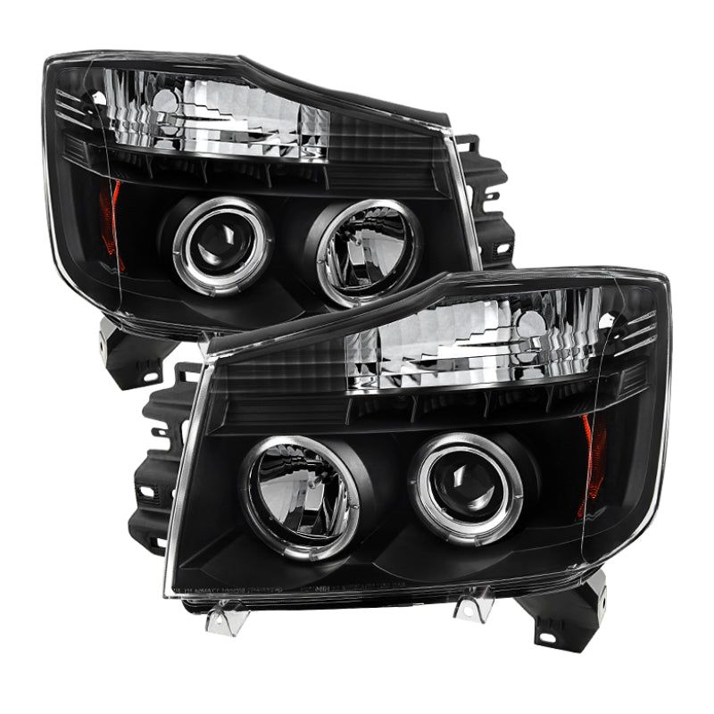 Spyder Nissan Titan 04-14/Armada 04-07 Projector Headlights LED Halo LED Blk PRO-YD-NTI04-HL-BK-Headlights-SPYDER-SPY5011572-SMINKpower Performance Parts