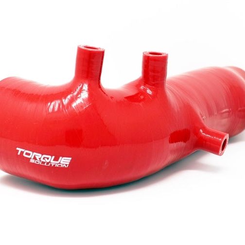 Torque Solution Turbo Inlet Hose Black: 02-07 Subaru WRX/04-18 STI/05-09 Legacy GT/04-13 FTX - Red-Hoses-Torque Solution-TQSTS-SU-463RD-SMINKpower Performance Parts