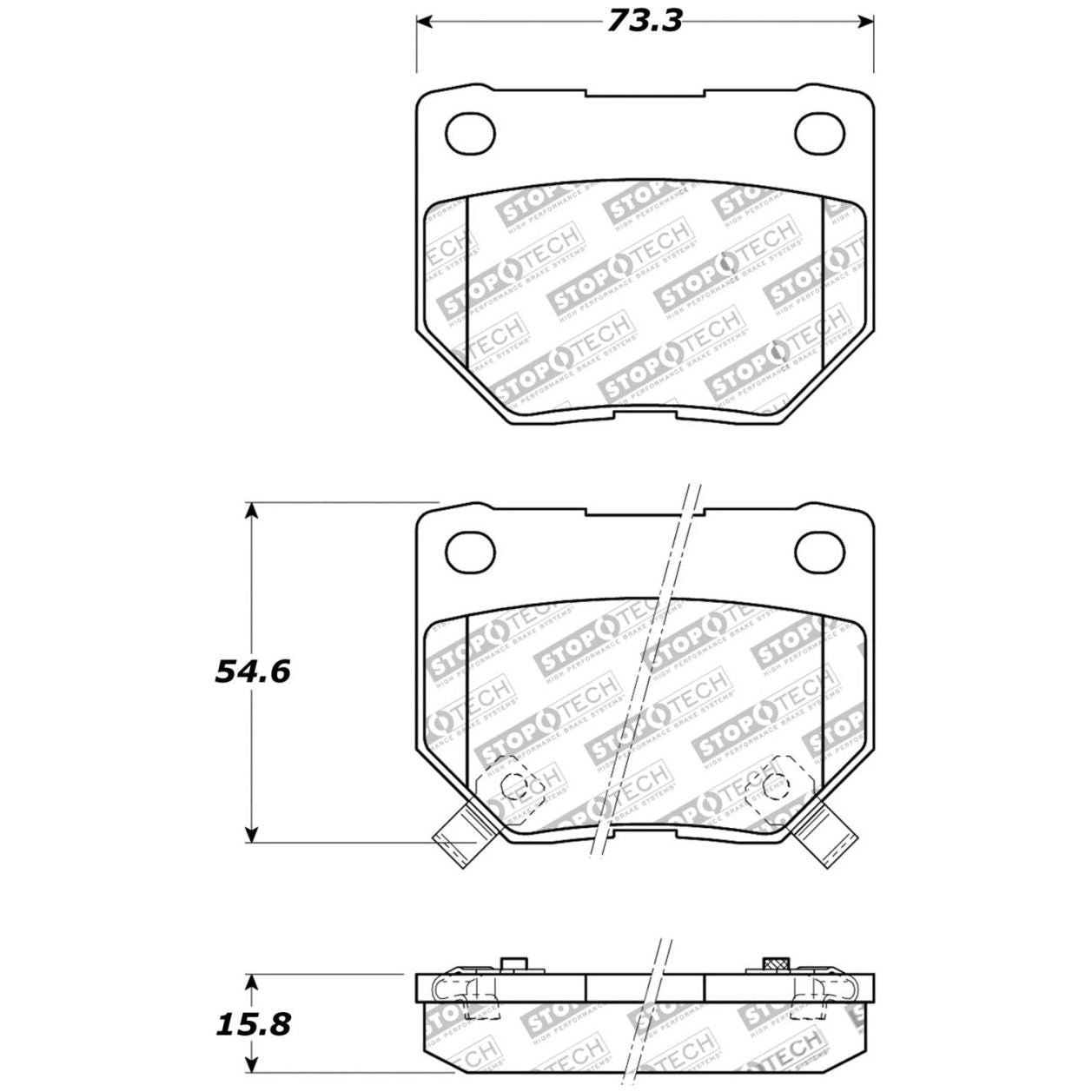 StopTech Performance 06-07 Subaru Impreza WRX (Exc STi) Rear Brake Pads-Brake Pads - Performance-Stoptech-STO309.04611-SMINKpower Performance Parts