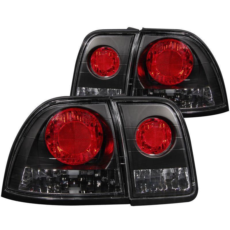 ANZO 1996-1997 Honda Accord Taillights Black-Tail Lights-ANZO-ANZ221039-SMINKpower Performance Parts