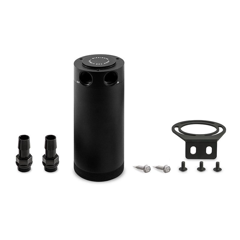 Mishimoto 2-Port Universal XL Baffled Catch Can - Black-Oil Catch Cans-Mishimoto-MISMMBCC-CBTWO-XLBK-SMINKpower Performance Parts