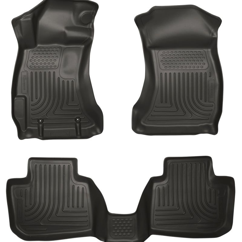 Husky Liners Subaru 12-14 Impreza/2015 WRX/STi WeatherBeater Combo Front&2nd Row Black Floor Liners-Floor Mats - Rubber-Husky Liners-HSL99801-SMINKpower Performance Parts