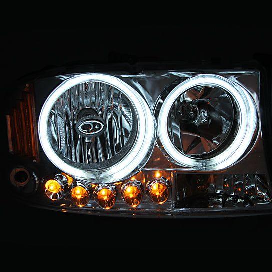 ANZO 2005-2008 Toyota Corolla Crystal Headlight Chrome Amber-Headlights-ANZO-ANZ121540-SMINKpower Performance Parts