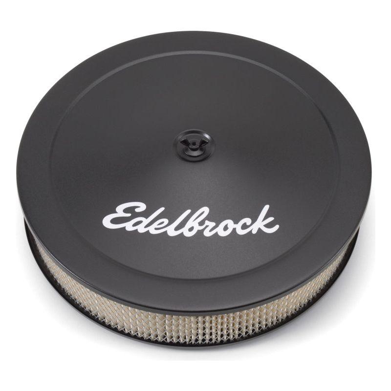 Edelbrock Air Cleaner Pro-Flo Series Round Steel Top Paper Element 14In Dia X 3 75In Dropped Base-Air Filters - Universal Fit-Edelbrock-EDE1223-SMINKpower Performance Parts