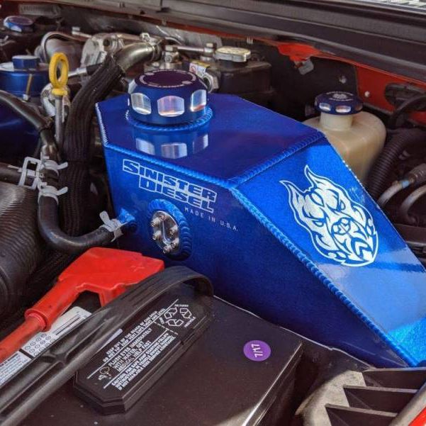 Sinister Diesel 08-10 Ford 6.4L Degas Bottle - Blue-Coolant Reservoirs-Sinister Diesel-SINSD-DEGAS-6.4-SMINKpower Performance Parts