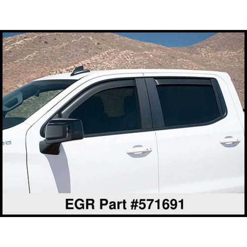 EGR 2019 Chevy 1500 Crew Cab In-Channel Window Visors - Dark Smoke - SMINKpower Performance Parts EGR571691 EGR