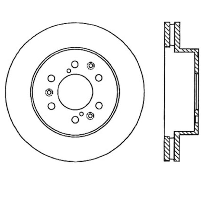 StopTech 05-10 GMC Sierra 1500 (w Rear Drum) / 07-09 GMC Yukon Front Right Slotted & Drilled Rotor-Brake Rotors - Slot & Drilled-Stoptech-STO127.66057R-SMINKpower Performance Parts