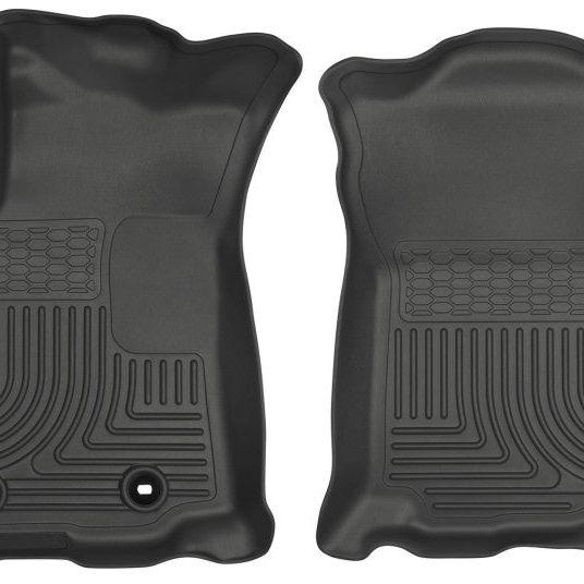 Husky Liners 2016 Toyota Tacoma w/ Auto Trans WeatherBeater Front Black Floor Liners-Floor Mats - Rubber-Husky Liners-HSL13951-SMINKpower Performance Parts