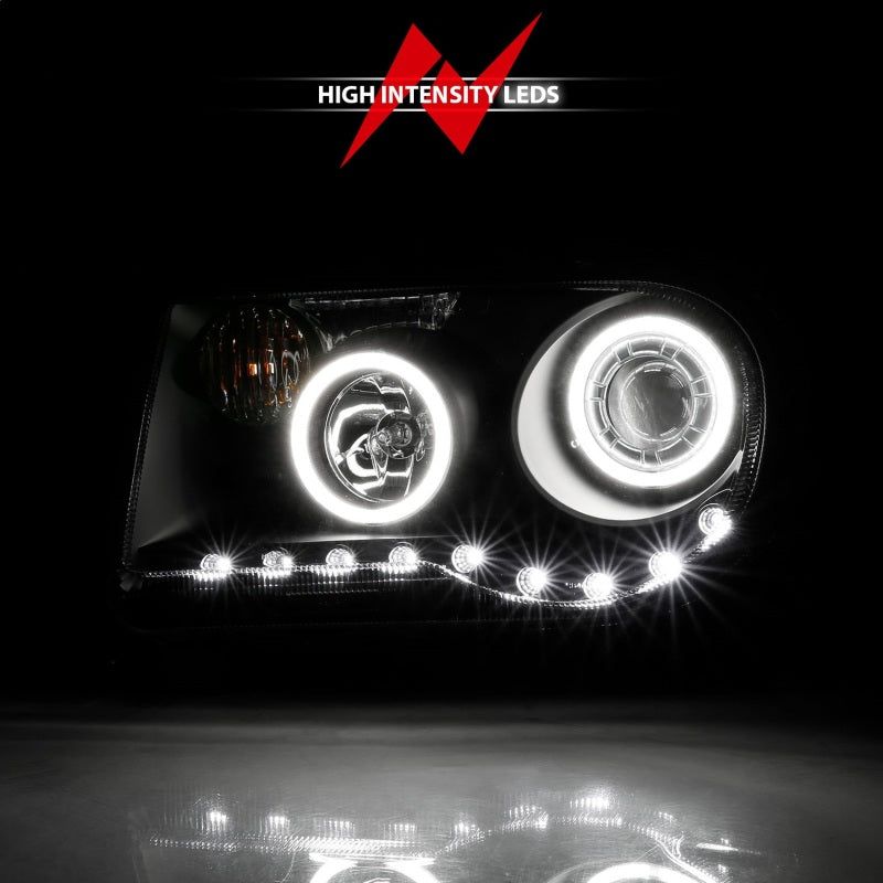 ANZO 2005-2010 Chrysler 300C Projector Headlights w/ Halo Black (CCFL) G2-Headlights-ANZO-ANZ121251-SMINKpower Performance Parts