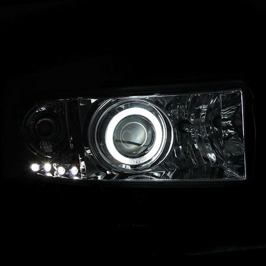 ANZO 1994-2001 Dodge Ram Projector Headlights w/ Halo Chrome-Headlights-ANZO-ANZ111056-SMINKpower Performance Parts